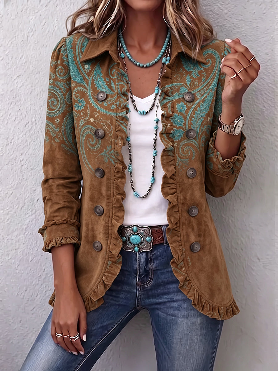 Paula | Rüschenshirt mit Paisleymuster