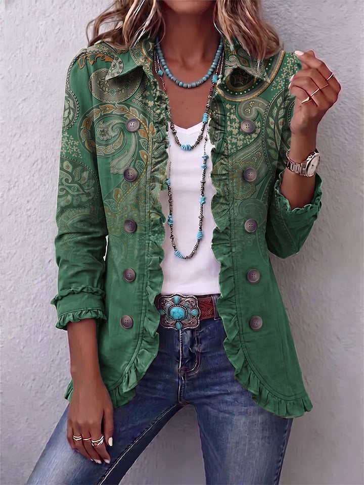 Hannah | Boho-Jacke mit Paisleymuster und Rüschen