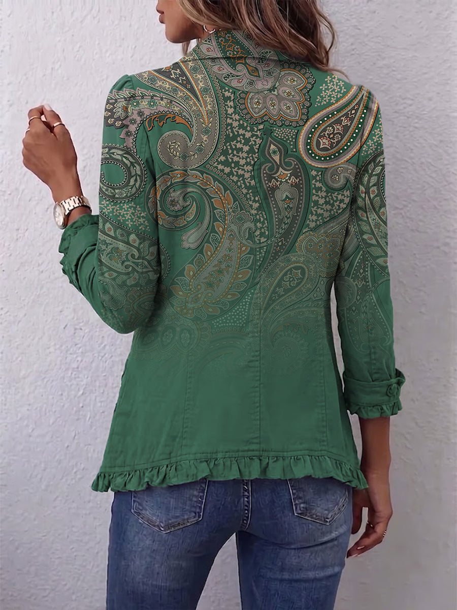Hannah | Boho-Jacke mit Paisleymuster und Rüschen