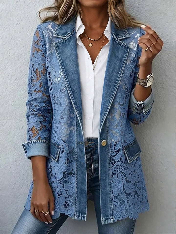 Emilia | Blazerjacke mit floralen Spitzenakzenten