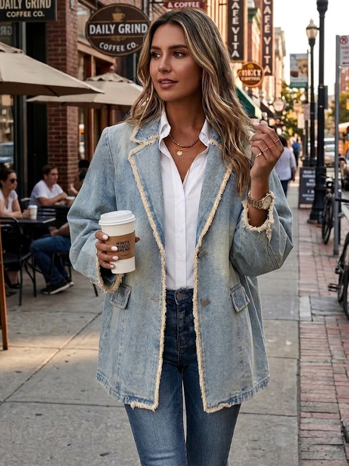 Wilma | Oversized Blazer im Vintage-Stil mit offenen Rändern